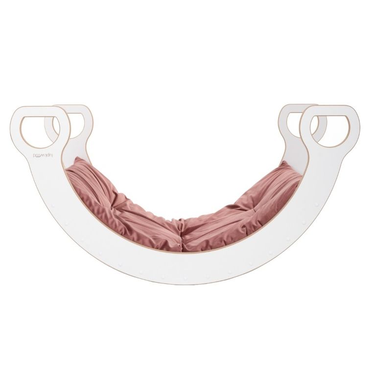 tupti.wood, poduszka do dużego bujaka montessori, materac, różowy