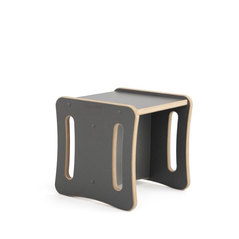 tupti.wood, Smally, 2w1: krzesełko, stolik, szare