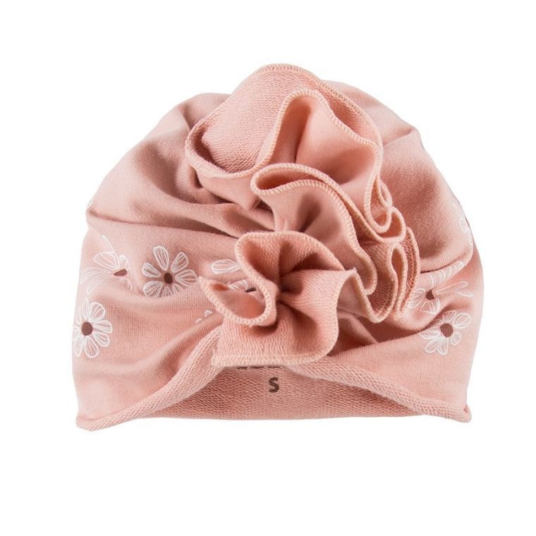 Turban dziewczęcy, różowy, kwiatki, Eevi