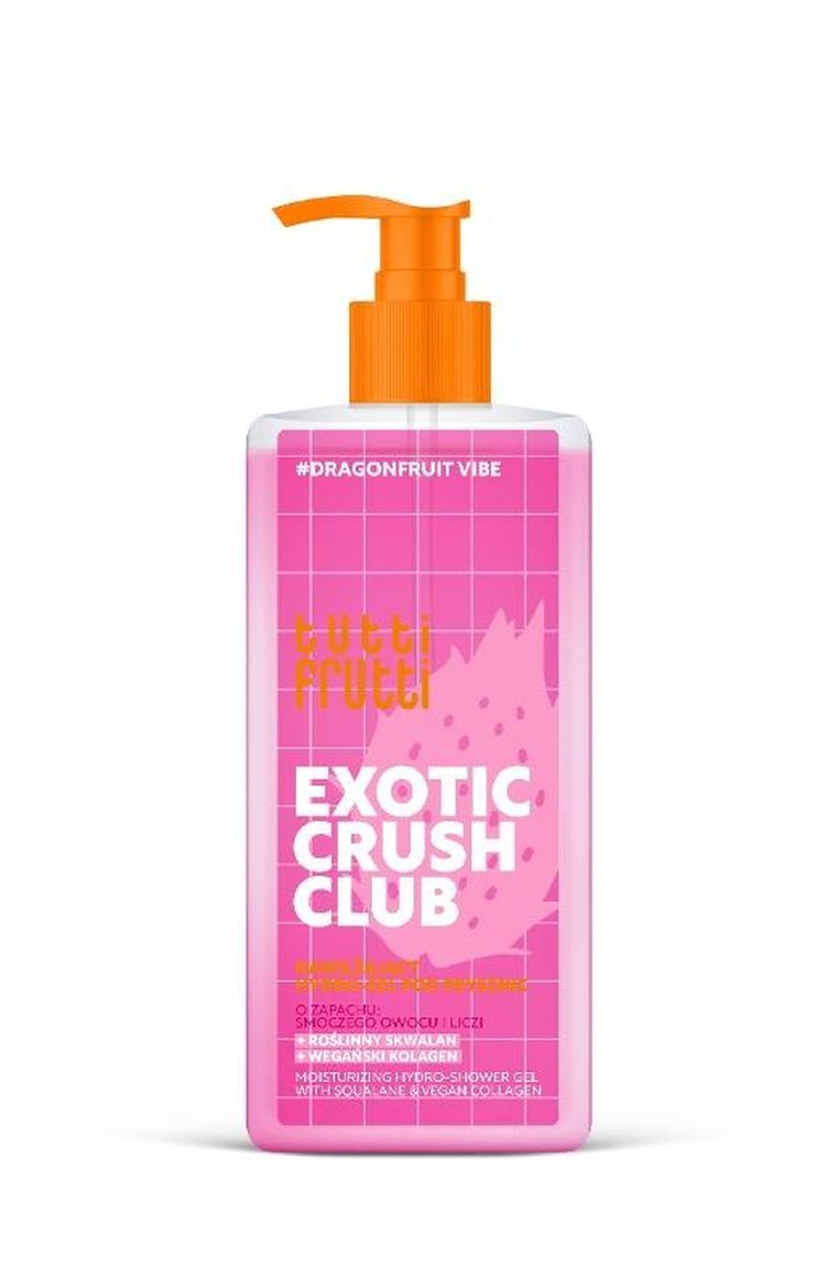 Tutti Frutti, #Dragonfruitvibe, nawilżający hydro-żel pod prysznic, smoczy owoc + skwalan + kolagen, 400 ml
