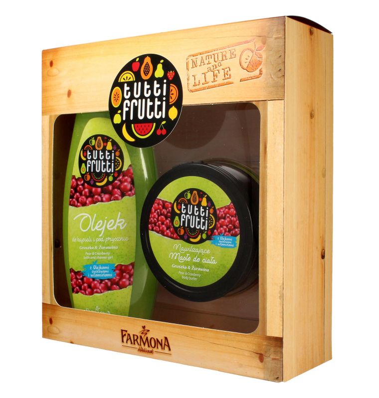 Tutti Frutti, Gruszka&Żurawina, olejek pod prysznic, 425 ml + masło do ciała, 200 ml
