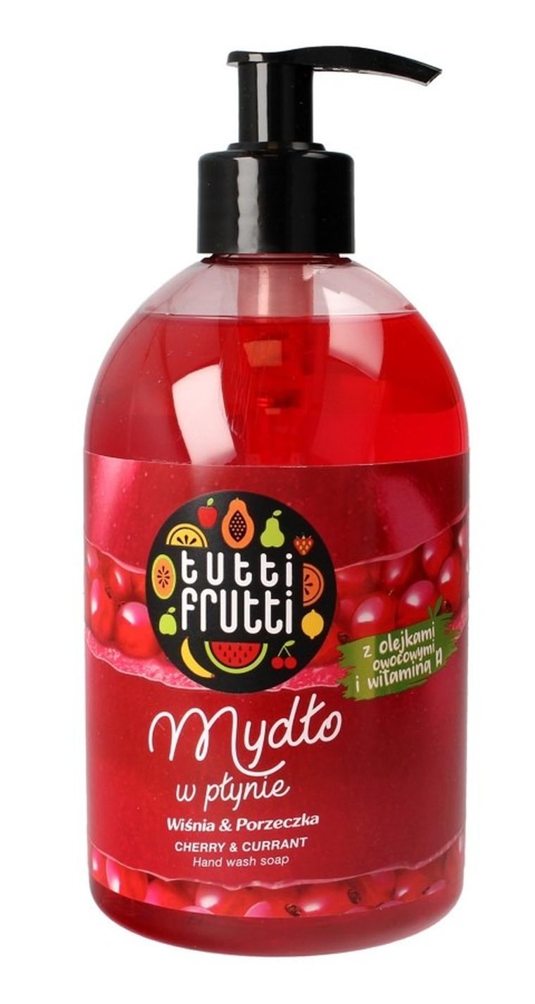 Tutti Frutti, mydło w płynie, Wiśnia & Porzeczka, 500 ml