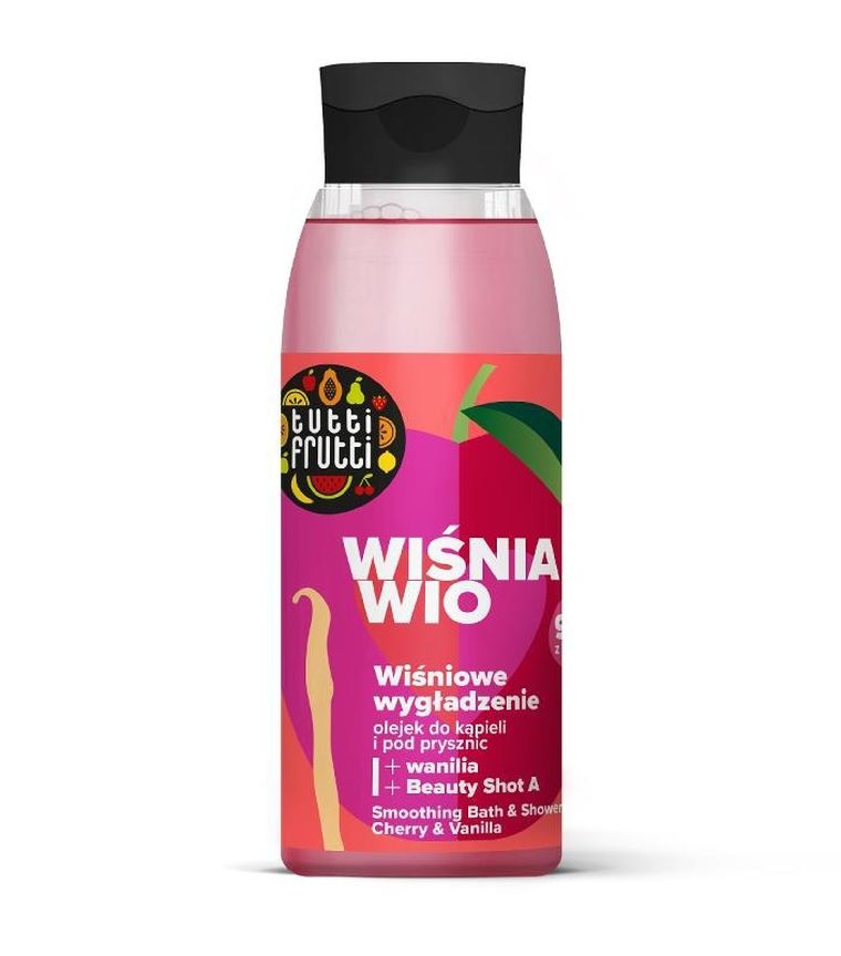 Tutti Frutti, wiśnia wio, olejek do kąpieli i pod prysznic, wiśniowe wygładzenie, 400 ml