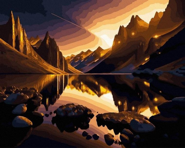 Twoje Hobby, malowanie po numerach + złota farba, Świetlna...