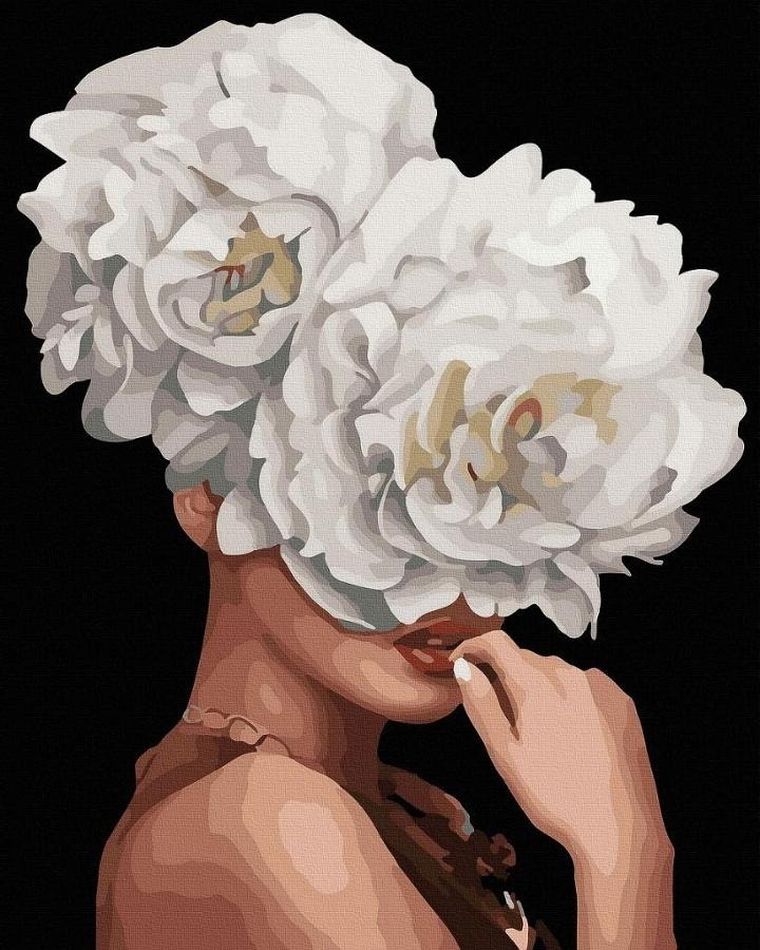 Twoje Hobby, malowanie po numerach, czarne płótno, Kobieta