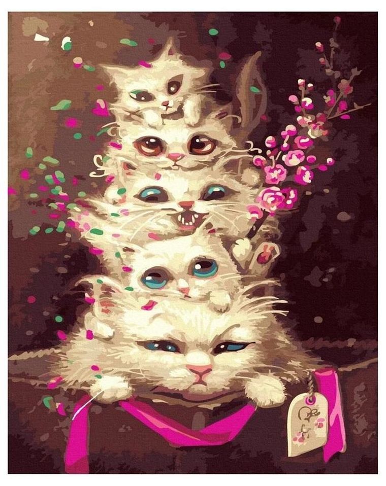 Twoje Hobby, malowanie po numerach, Emocjonalne kocięta, 40-50 cm