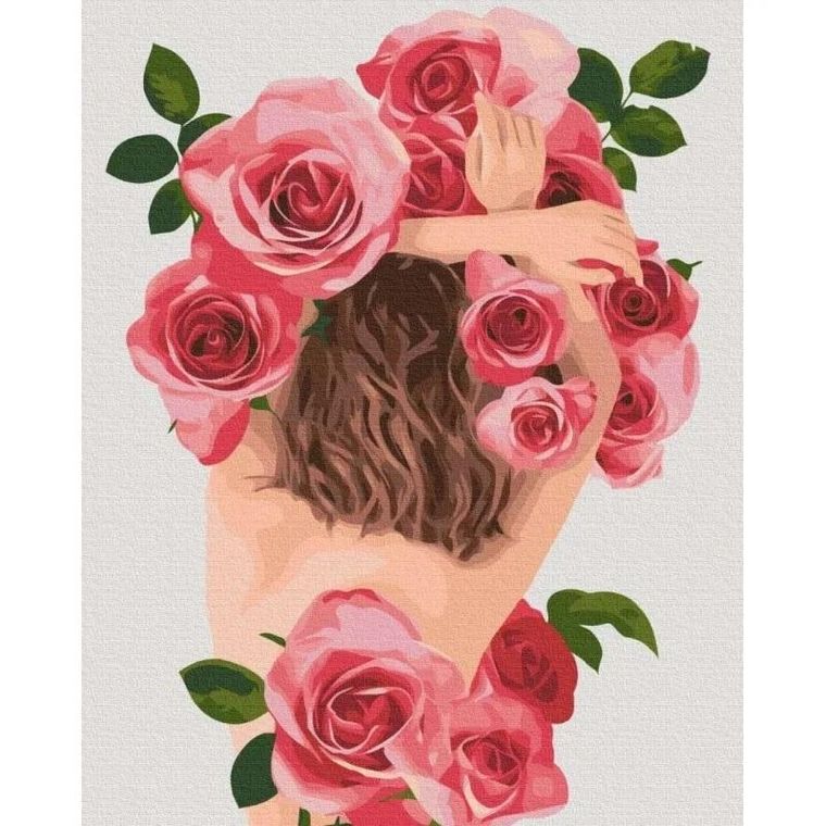 Twoje Hobby, malowanie po numerach, Kobieta kwiat, 40-50 cm