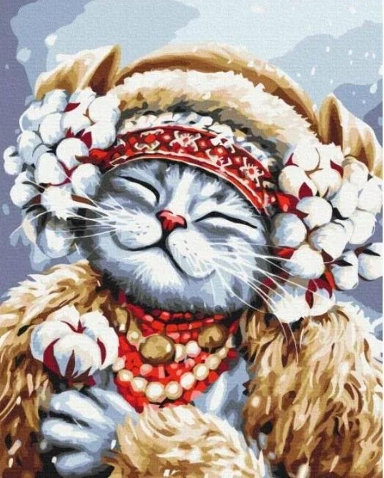 Twoje Hobby, malowanie po numerach, Kocia zima, 40-50 cm