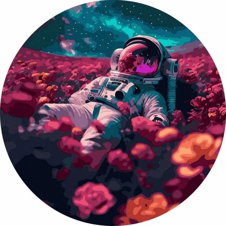 Twoje Hobby, malowanie po numerach, okrągłe, Astronauta w polu