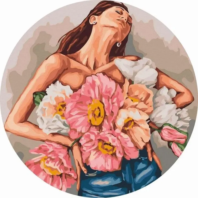 Twoje Hobby, malowanie po numerach, okrągłe, Dziewczyna, 40 cm