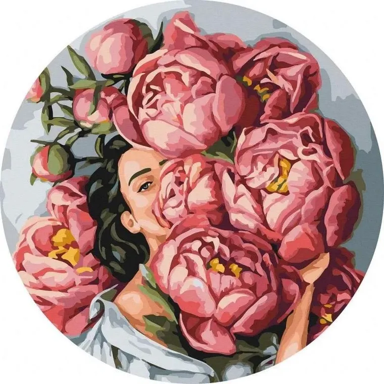 Twoje Hobby, malowanie po numerach, okrągłe, Dziewczyna, 40 cm