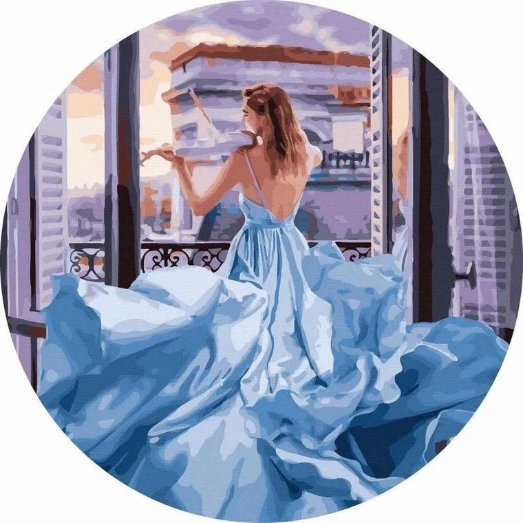 Twoje Hobby, malowanie po numerach, okrągłe, Dziewczyna, 40 cm