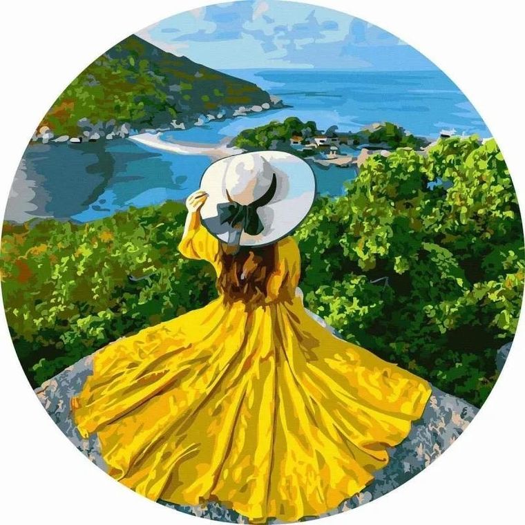 Twoje Hobby, malowanie po numerach, okrągłe, Dziewczyna jest…