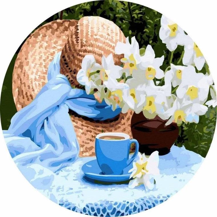 Twoje Hobby, malowanie po numerach, okrągłe, Filiżanka herbaty