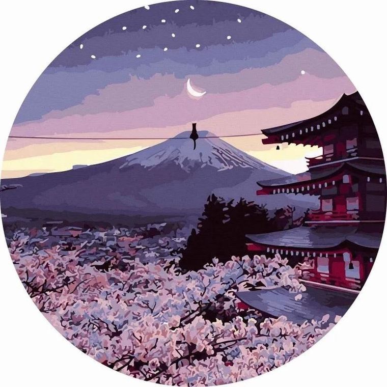 Twoje Hobby, malowanie po numerach, okrągłe, Góra Fuji