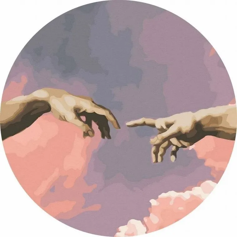 Twoje Hobby, malowanie po numerach, okrągłe, Ręka Adama, 40 cm