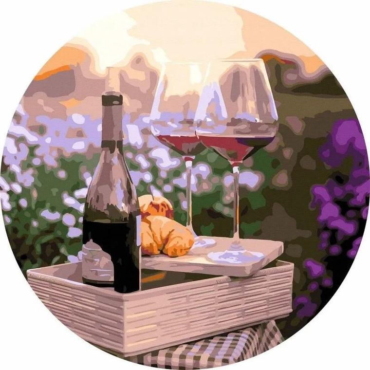 Twoje Hobby, malowanie po numerach, okrągłe, Romans w lawendzie