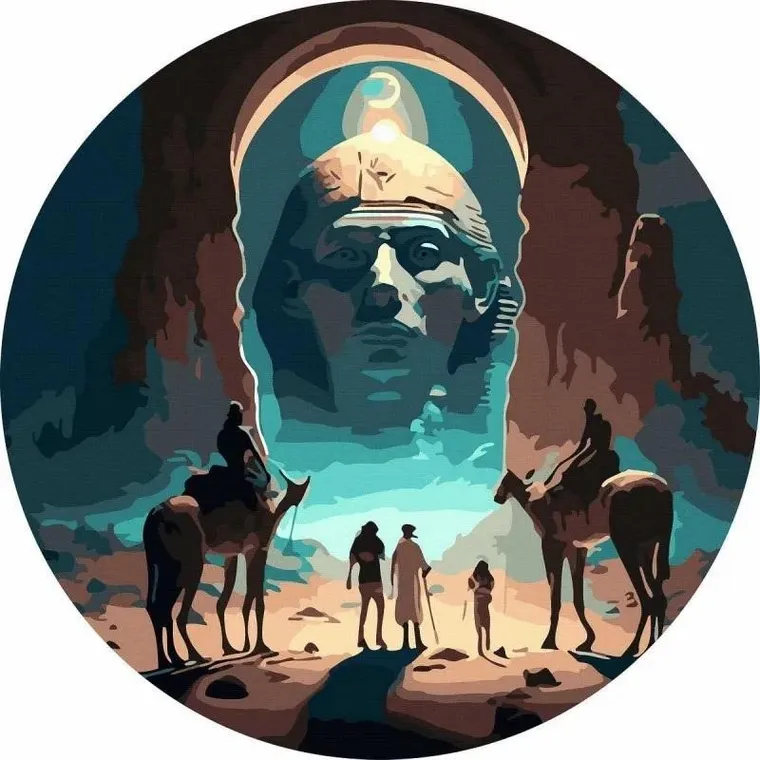 Twoje Hobby, malowanie po numerach, okrągłe, Sfinks Egiptu, 40 cm