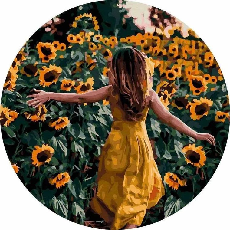 Twoje Hobby, malowanie po numerach, okrągłe, Słoneczniki