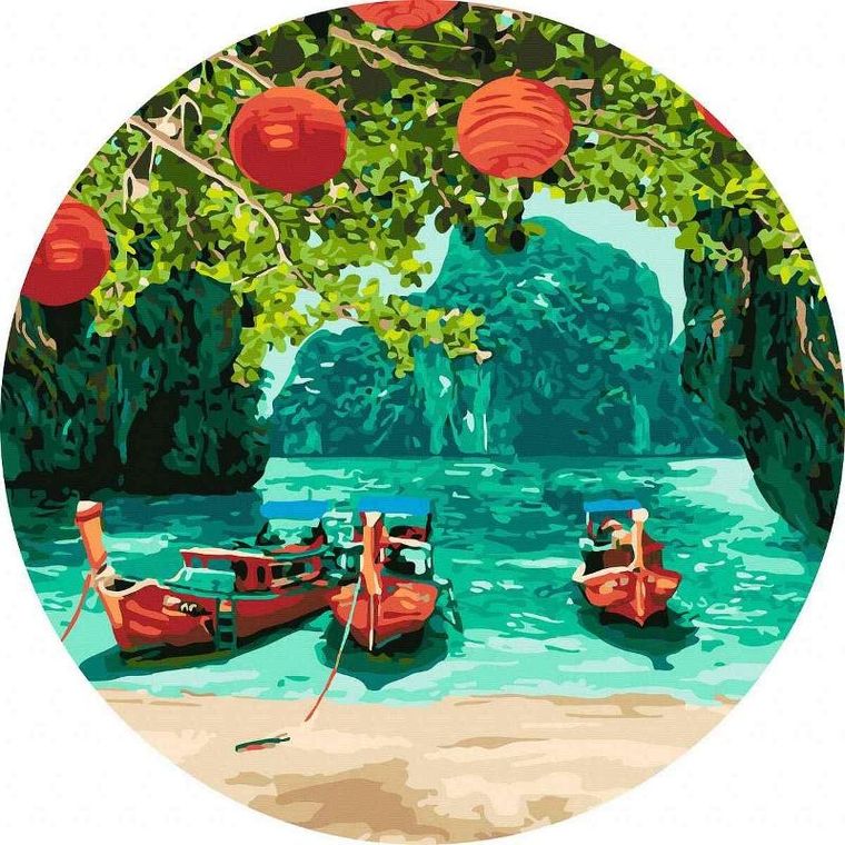 Twoje Hobby, malowanie po numerach, okrągłe, Wakacje, 40 cm