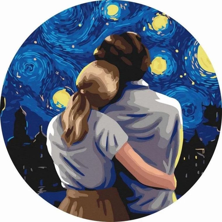 Twoje Hobby, malowanie po numerach, okrągłe, Wieczór, 40 cm