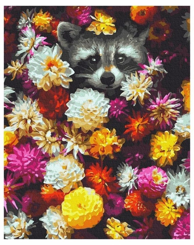 Twoje Hobby, malowanie po numerach, Szop w kwiatach