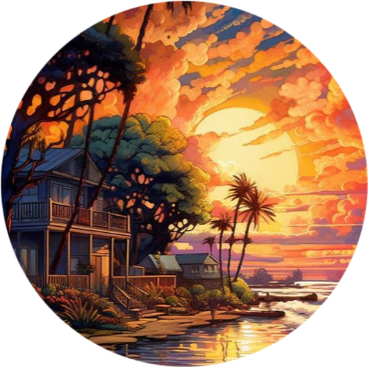 Twoje Hobby, Plakaty, malowanie po numerach, owalne, Dom nad oceanem