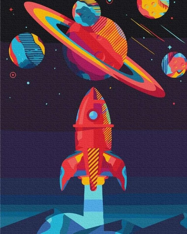 Twoje Hobby Plakaty, malowanie po numerach, Rakieta w kosmosie