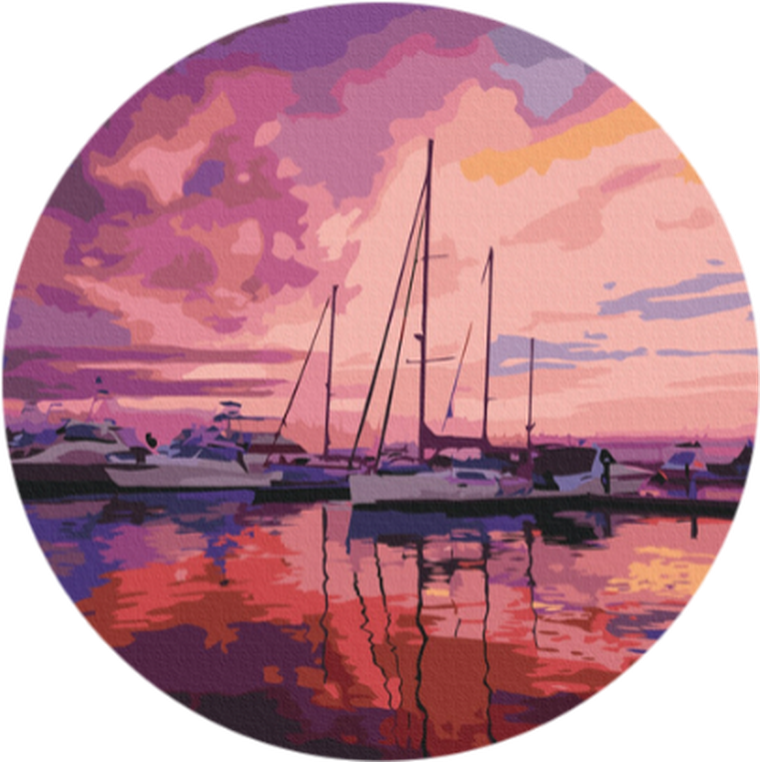 Twoje Hobby, Plakaty, malowanie po numerach, Różowy świt w klubie jachtowym