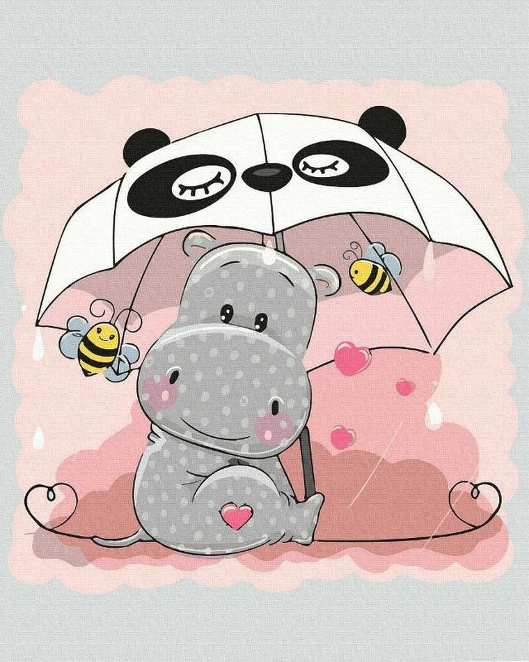 Twoje Hobby, Plakaty, malowanie po numerach, Śliczny hipopotam