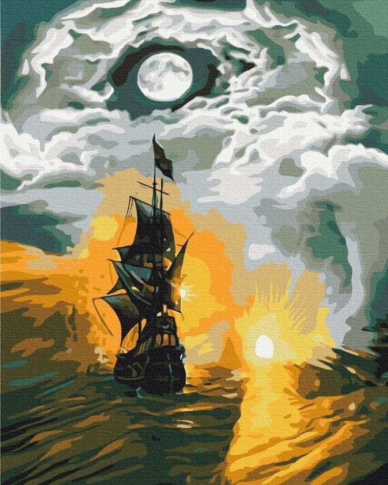 Twoje Hobby Plakaty, malowanie po numerach, Statek w burzy