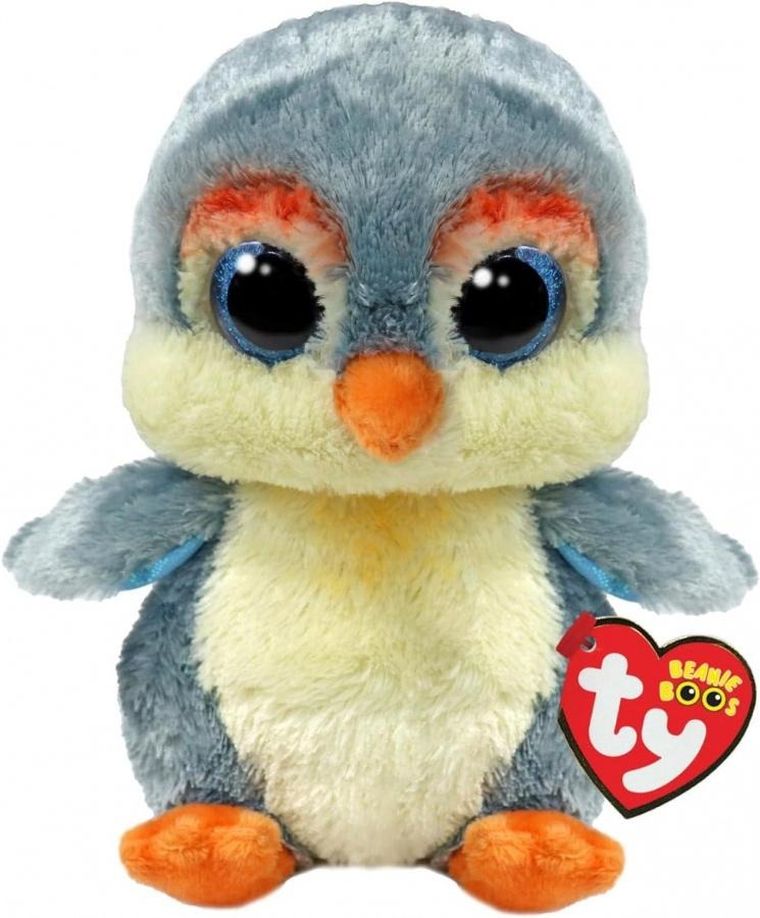 Ty, Beanie Boos, Fisher, szary pingwin, maskotka, 15 cm