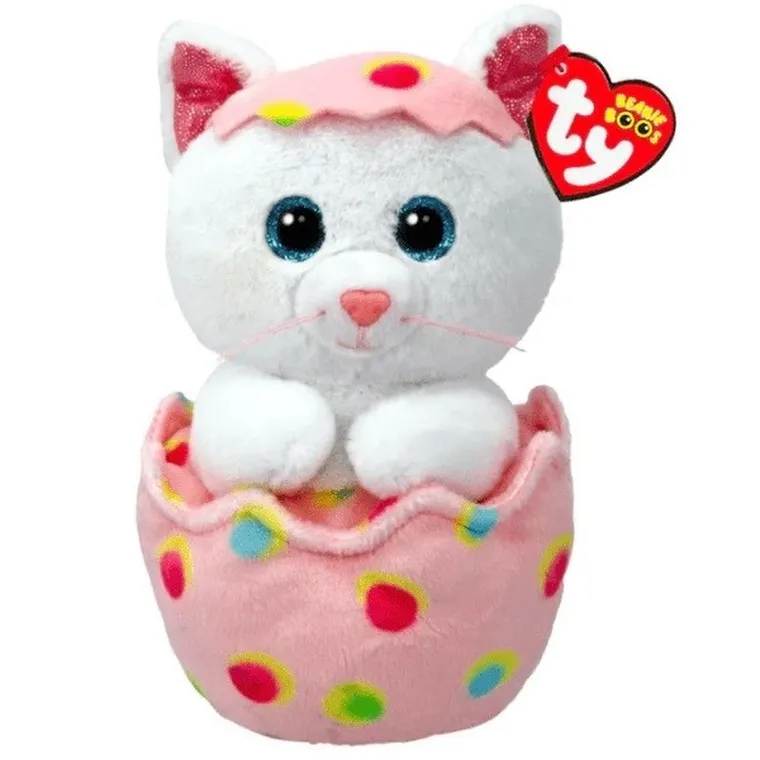 TY, Beanie Boos, Giggles, kot w jajku, maskotka, 15 cm