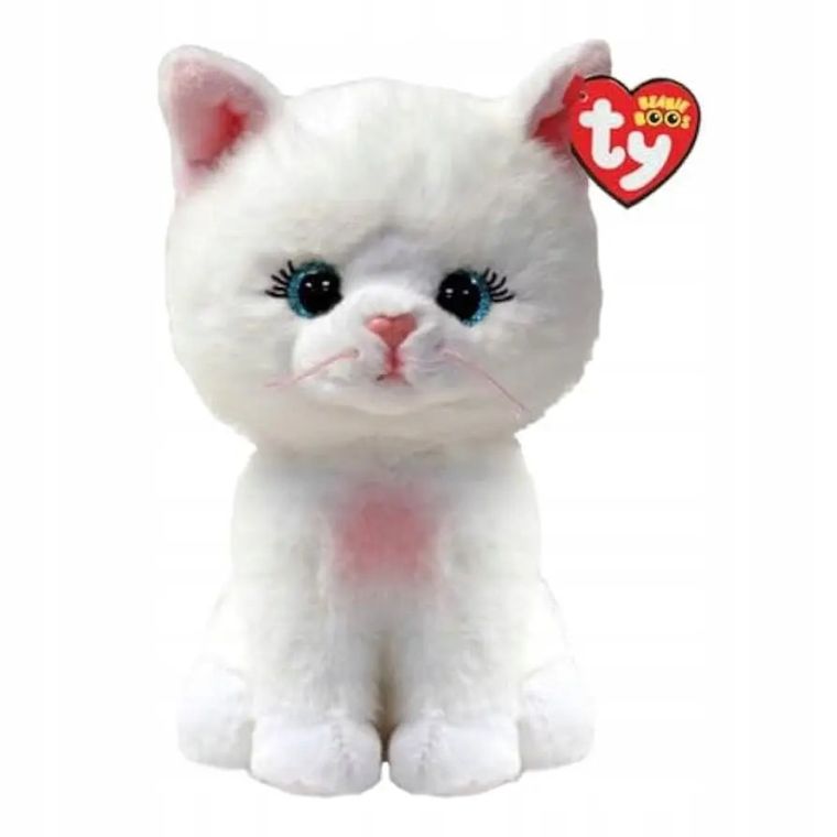 Ty, Beanie Boos, Kot Amelia, maskotka, biały, 15 cm