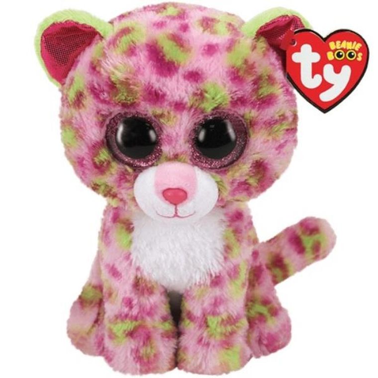 Ty, Beanie Boos, Lainey, różowy leopard, 24 cm