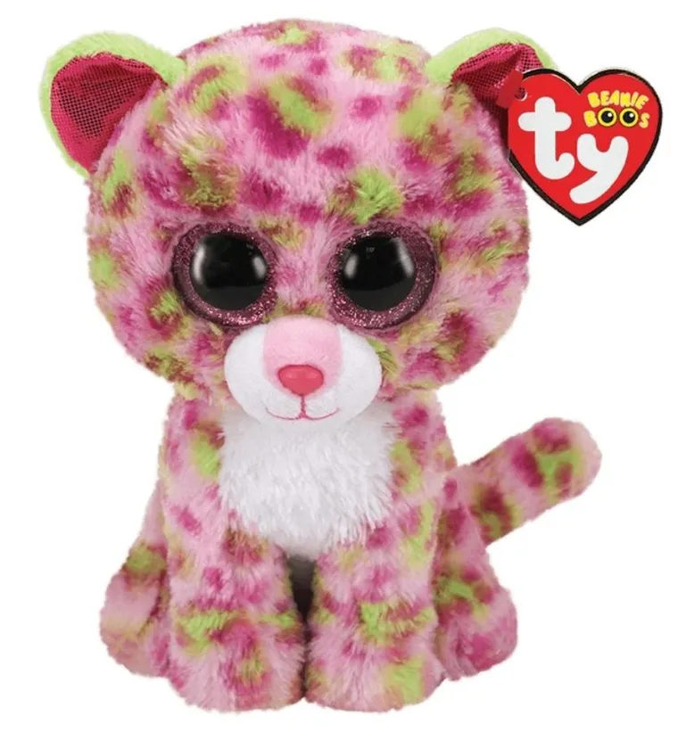 Ty, Beanie Boos, Leopard, maskotka, różowa, 15 cm