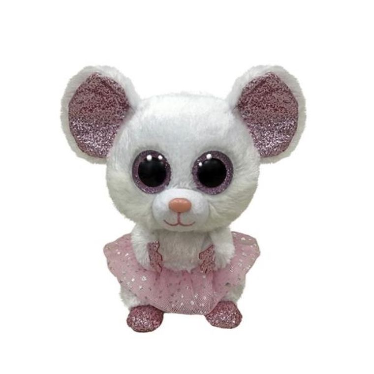 Ty, Beanie Boos, Mysz ballerina Nina, maskotka, biała, 15 cm