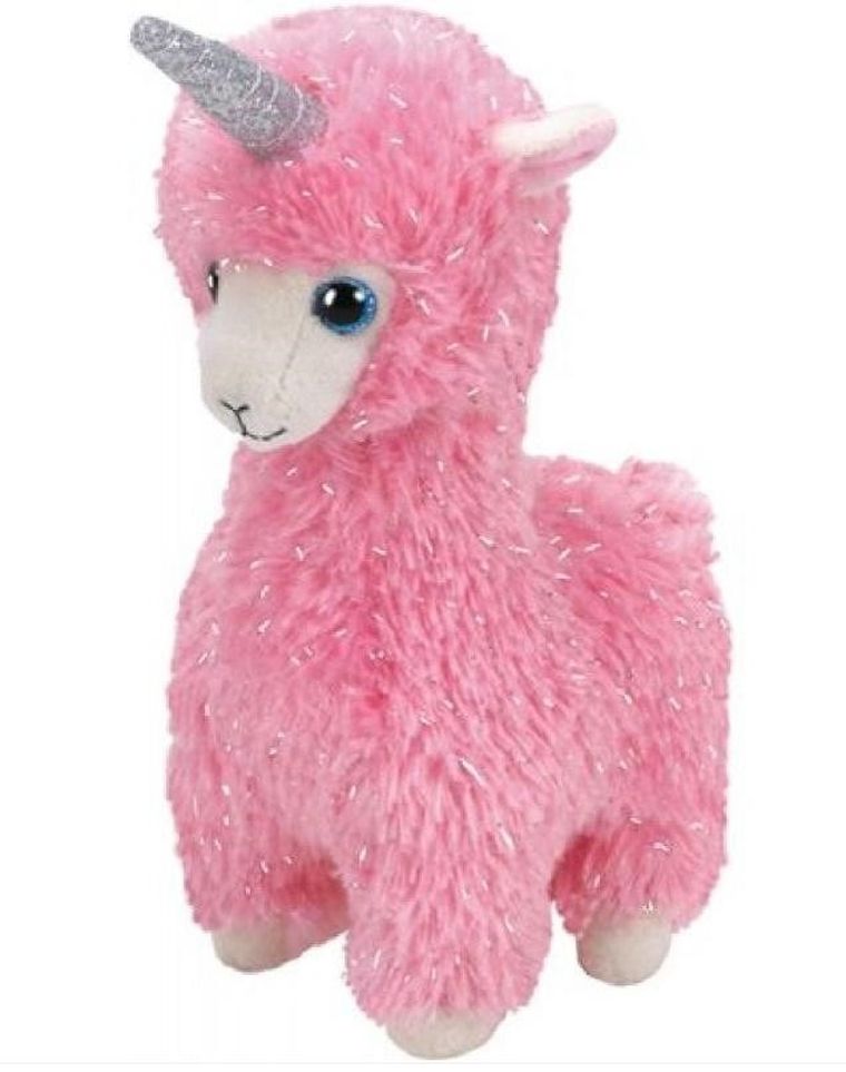 Ty, Beanie Boos, różowa lama, maskotka, 15 cm
