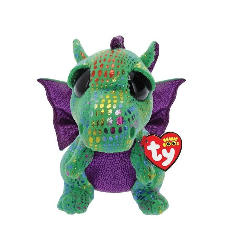 Ty, Beanie Boos, Smok Cinder, maskotka, zielona, 42 cm