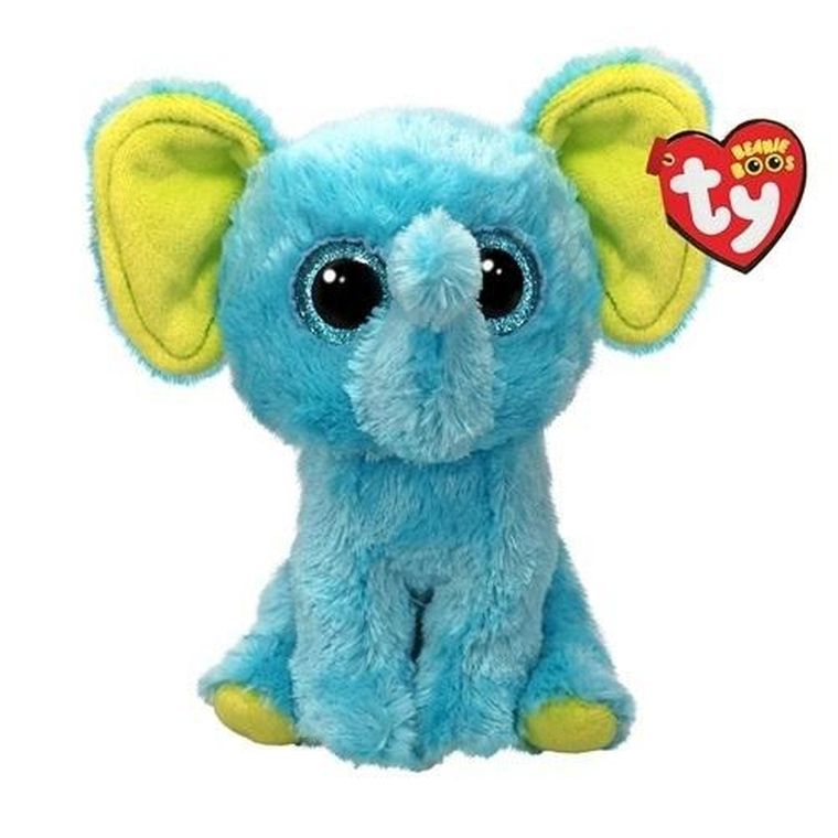Ty, Beanie Boos, Trunkles niebieski słoń, maskotka, 15 cm