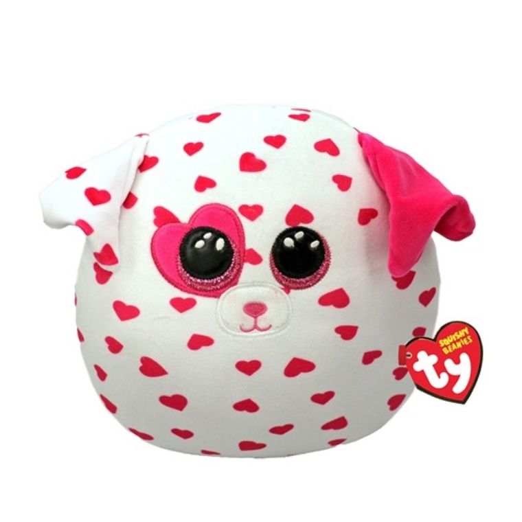 Ty, Squishy Beanies, pies Beau, serduszka, maskotka, poduszka, 22 cm