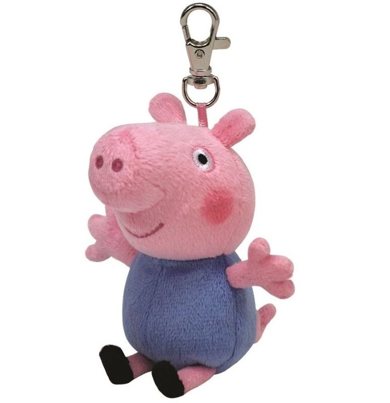 Ty, Świnka George, brelok pluszowy do kluczy, 8,5 cm