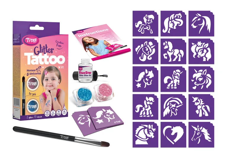 TyToo, brokatowe tatuaże, konie i jednorożce