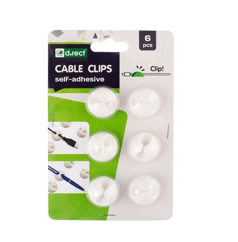 Uchwyt do kabli, samoprzylepny, biały