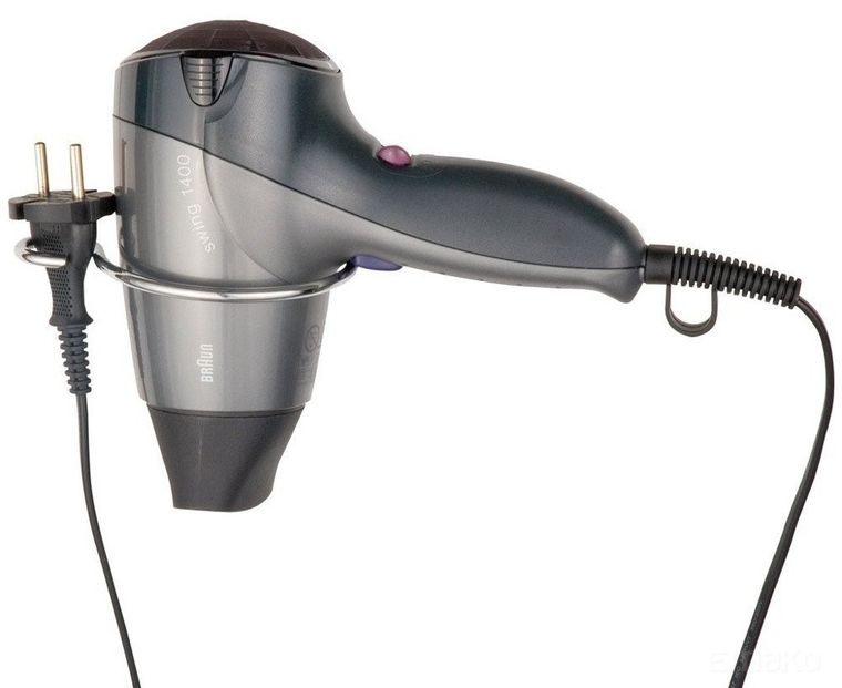 Uchwyt na suszarkę do włosów, Milano, stal chromowana