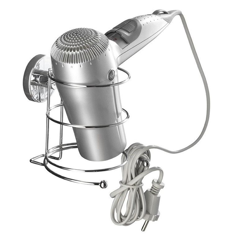 Uchwyt na suszarkę do włosów, Milazzo, Vacuum-Loc, stal chromowana