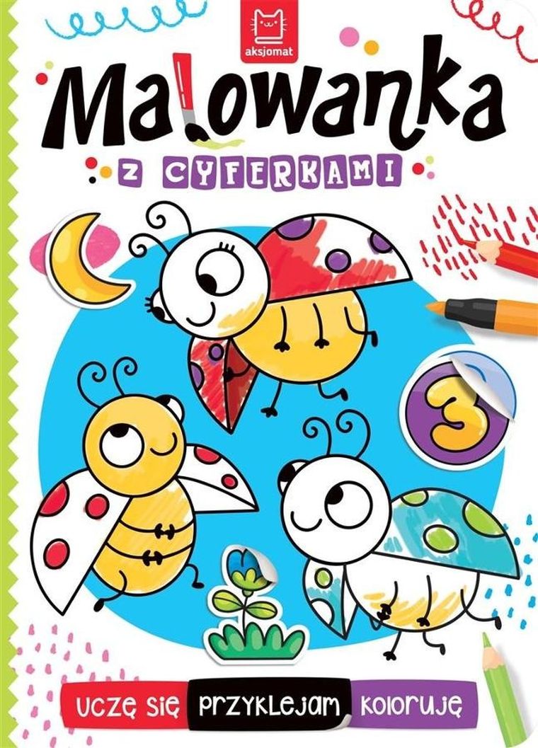 Uczę się, przyklejam, koloruję. Malowanka z cyferkami