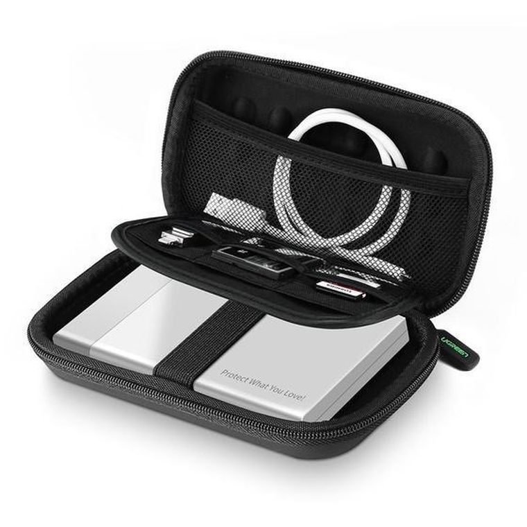 Ugreen, etui na dysk twardy HDD i akcesoria, czarny, 16,5-9,5-4,5 cm