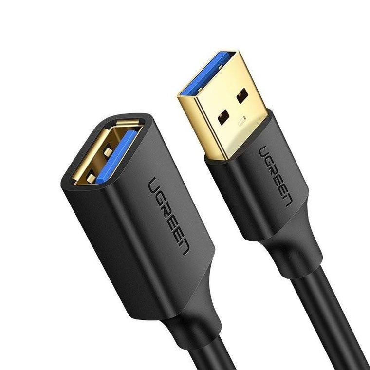 Ugreen, kabel, przedłużacz przejściówka, USB 3.0 (żeński)-USB 3.0 (męski), 1m, czarny