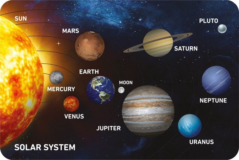 Układ słoneczny, dywan dla dzieci, ultra miękki, po angielsku, 100-150 cm